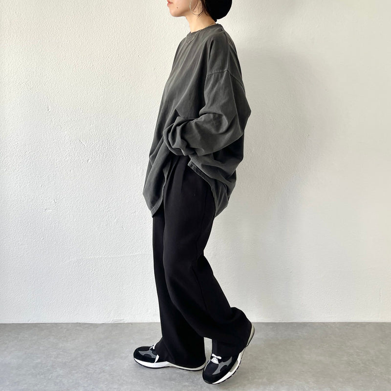 vintage like loose silhouette long sleeve / charcoal（ビンテージ