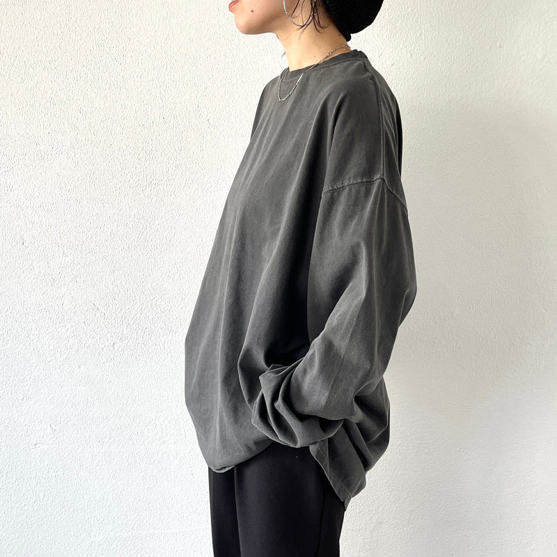 vintage like loose silhouette long sleeve / charcoal（ビンテージ