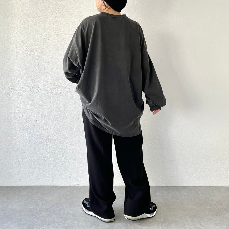 vintage like loose silhouette long sleeve / charcoal（ビンテージ 