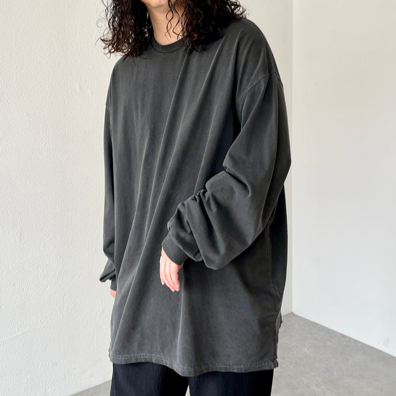 vintage like loose silhouette long sleeve / charcoal（ビンテージ