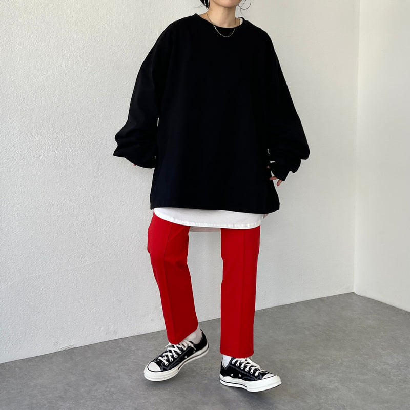 ブランドバッグ 人気ランキング2024 long weight heavy silhouette loose sleeve black（ルーズ / スケートボード