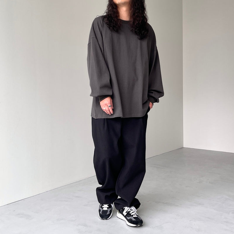 loose silhouette heavy weight long sleeve / charcoal（ルーズ
