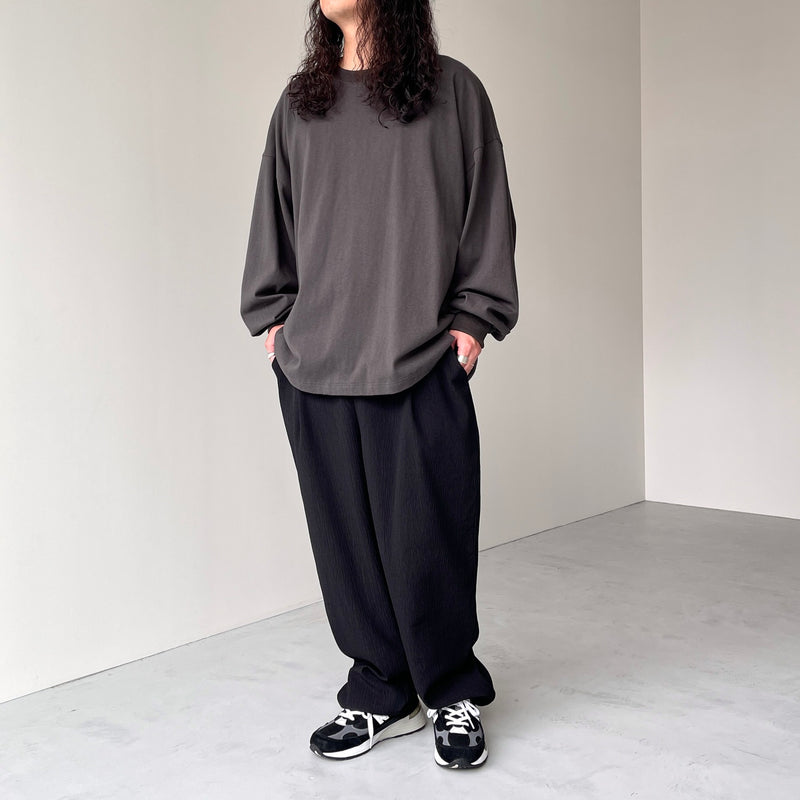 loose silhouette heavy weight long sleeve / charcoal（ルーズ
