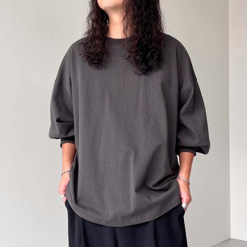 loose silhouette heavy weight long sleeve / charcoal（ルーズ