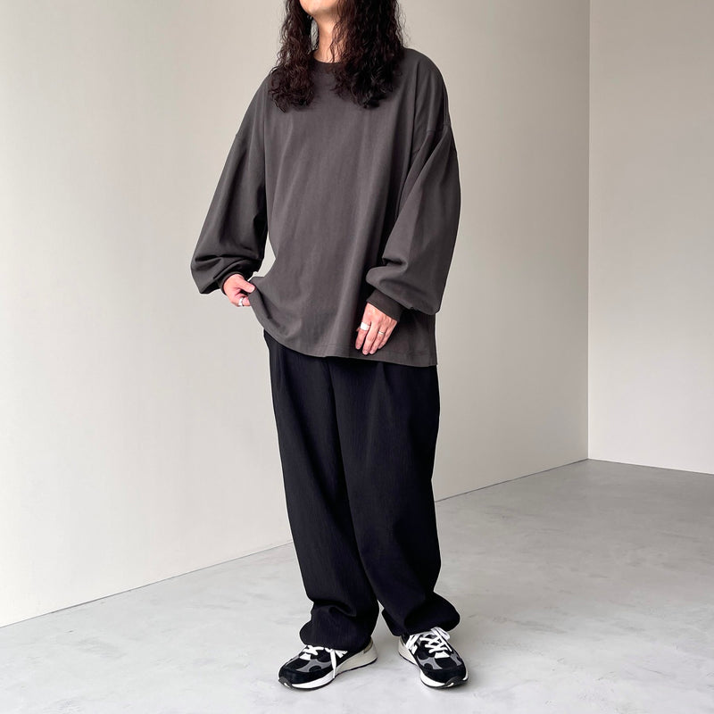 loose silhouette heavy weight long sleeve / charcoal（ルーズ