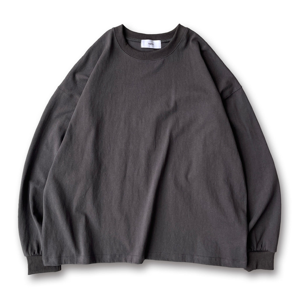 vintage like loose silhouette long sleeve / charcoal