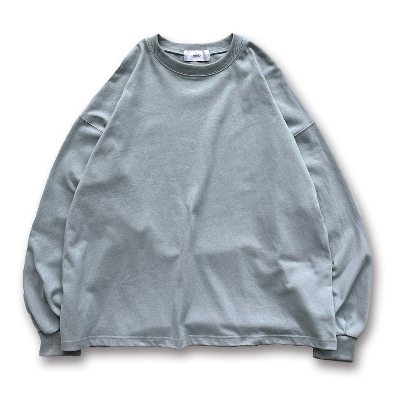 loose silhouette heavy weight long sleeve / smoky blueディティール画像