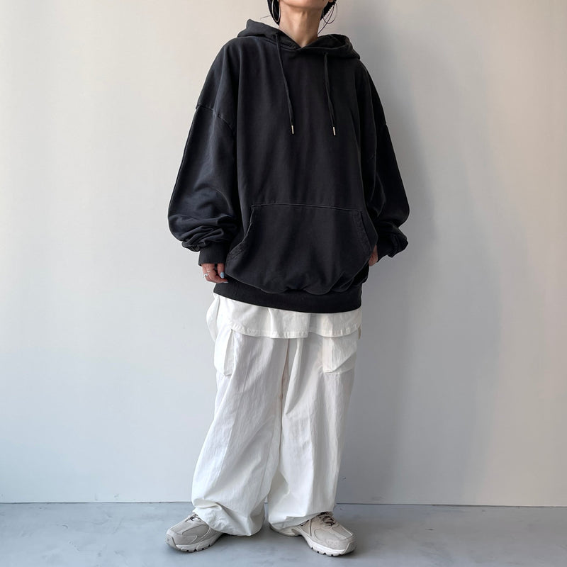 vintage like loose silhouette hoodie / black（ヴィンテージ