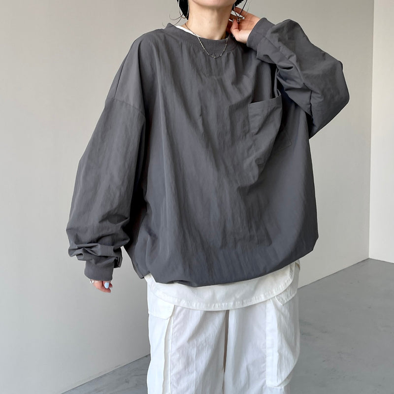 premium nylon pullover / charcoal（プレミアムナイロンプルオーバー