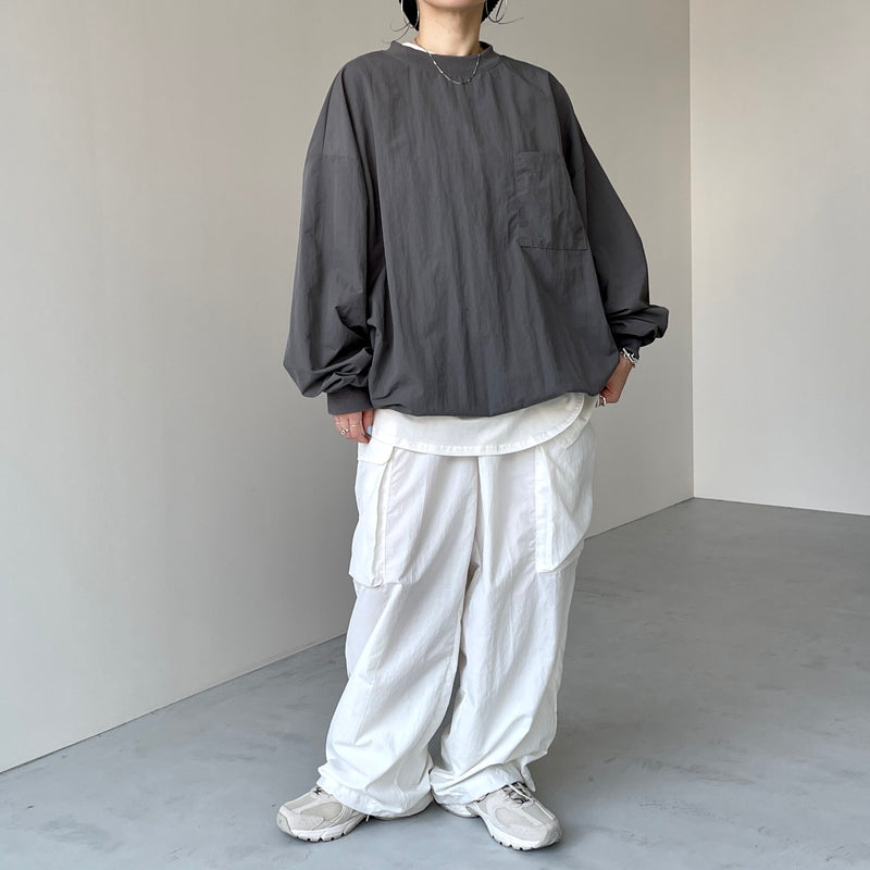 premium nylon pullover / charcoal（プレミアムナイロンプルオーバー