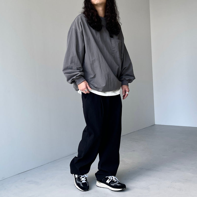 新品グレー natto プレミアム ナイロン プルオーバー セットアップ premium nylon pullover / charcoal（プレミアムナイロンプルオーバー