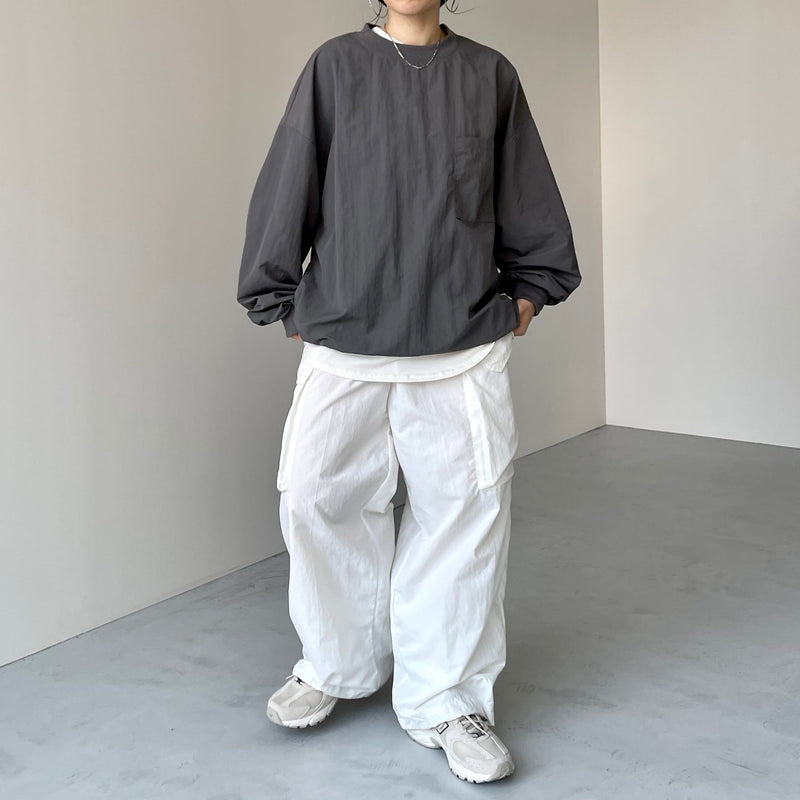 premium nylon pullover / charcoal（プレミアムナイロンプルオーバー