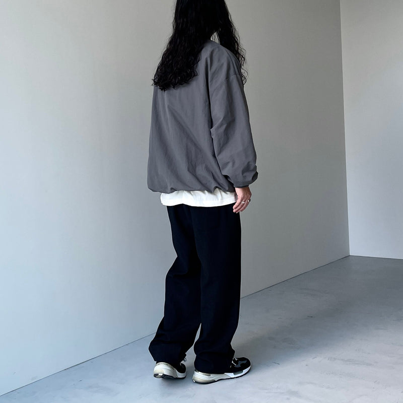 新品グレー natto プレミアム ナイロン プルオーバー セットアップ premium nylon pullover / charcoal（プレミアムナイロンプルオーバー