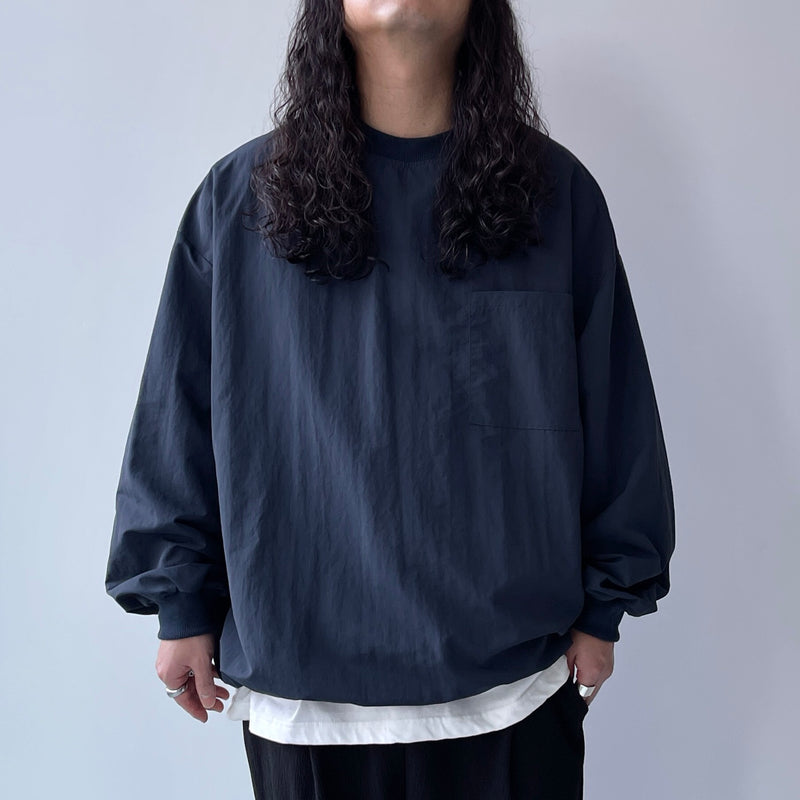 loose silhouette nylon pants / black（ルーズシルエット