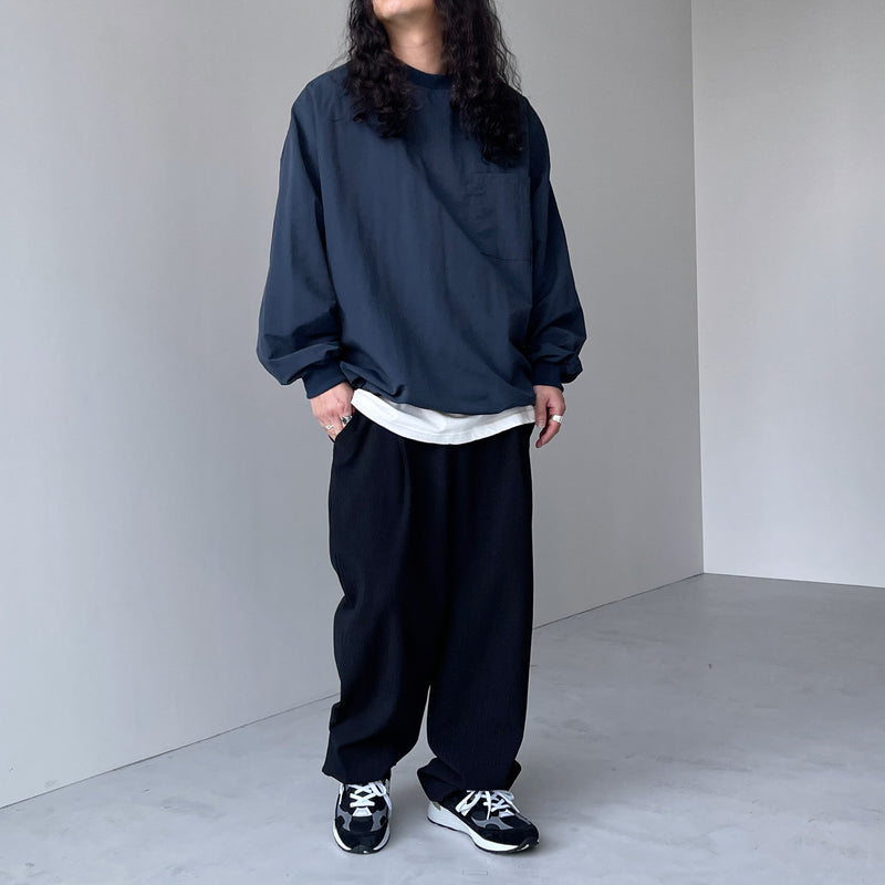 新品グレー natto プレミアム ナイロン プルオーバー セットアップ premium nylon pullover / navy（プレミアムナイロンプルオーバー