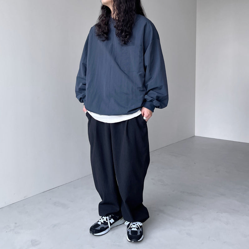 新品グレー natto プレミアム ナイロン プルオーバー セットアップ premium nylon pullover / navy（プレミアムナイロンプルオーバー