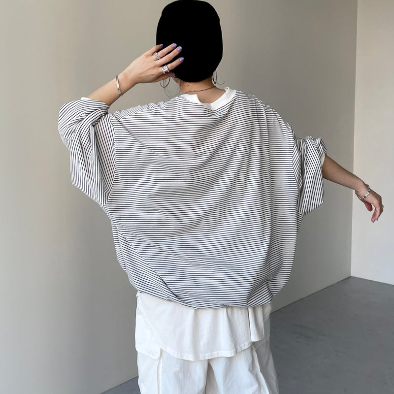 vintage like loose silhouette long sleeve / charcoal