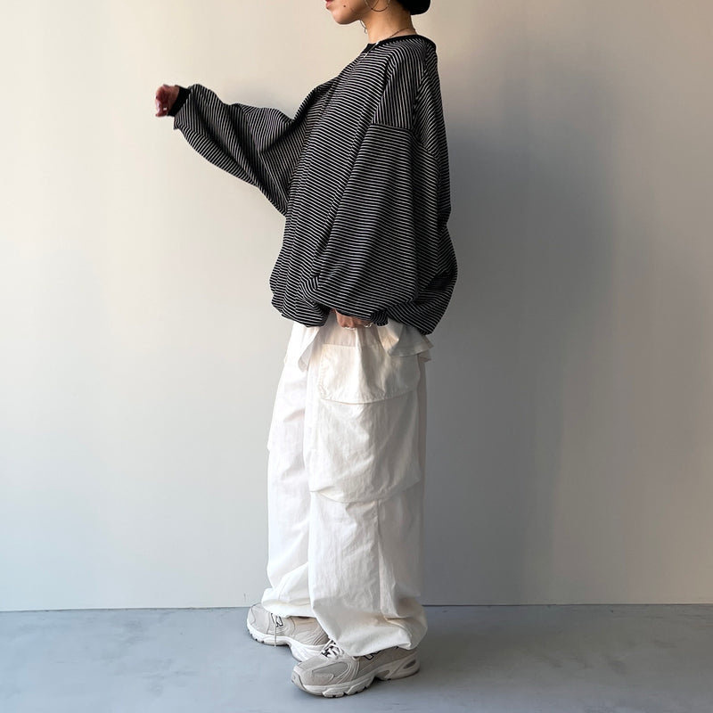 natto ルーズシルエット ヘビーウェイト ロングスリーブ / ブラック loose silhouette heavy weight long sleeve / black（ルーズ