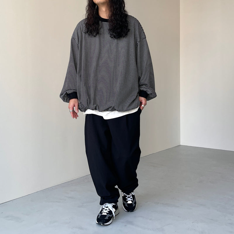 natto ルーズシルエット ヘビーウェイト ロングスリーブ / ブラック loose silhouette heavy weight long sleeve / black（ルーズ