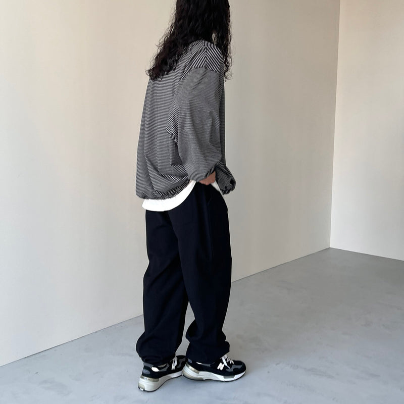 loose silhouette long sleeve / black（ルーズ シルエット