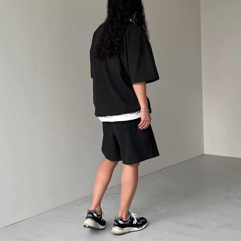 ティーズ ページ10 loose silhouette seersucker relax tee / black（ルーズ