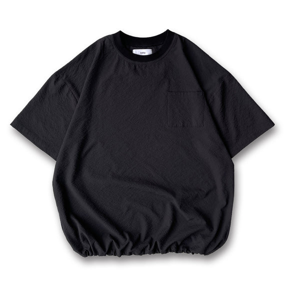 loose silhouette seersucker relax tee / black