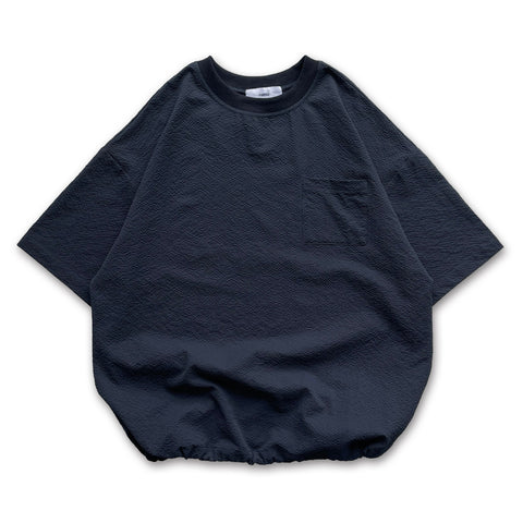 loose silhouette seersucker relax tee / navy