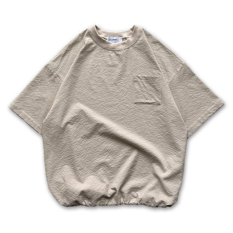loose silhouette seersucker relax tee / sand beige