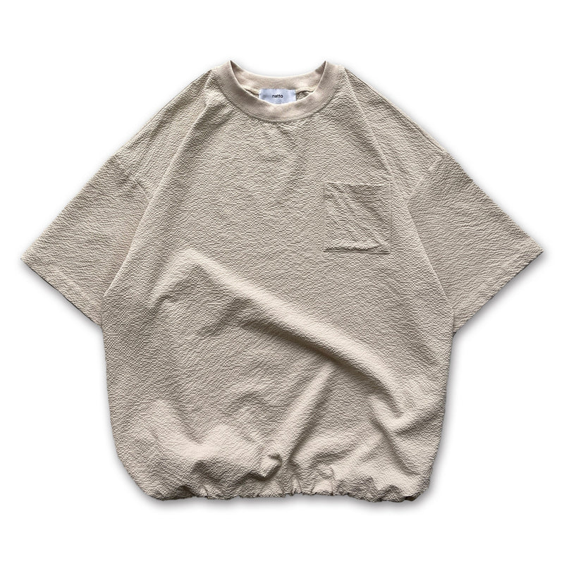 loose silhouette seersucker relax tee / sand beigeディティール画像