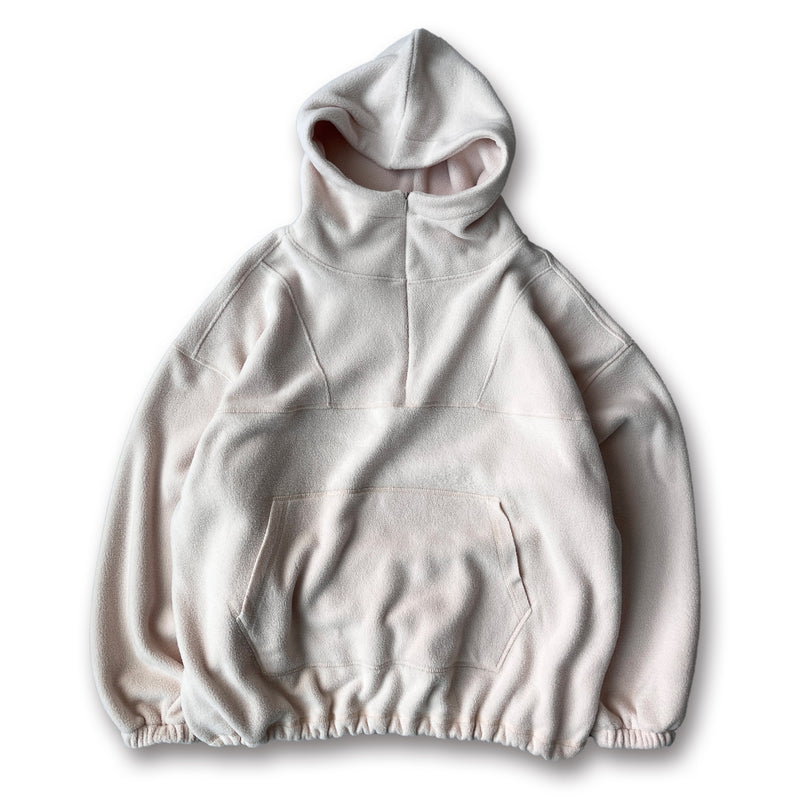 relax silhouette fleece hoodie / ivoryディティール画像