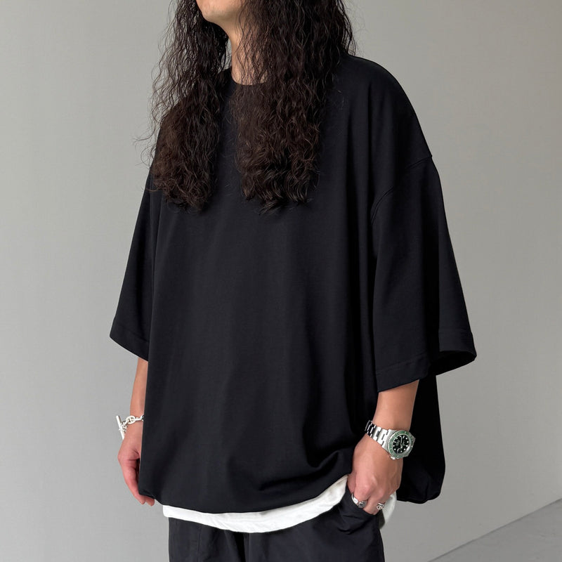 loose silhouette balloon short sleeve / black（ルーズシルエット