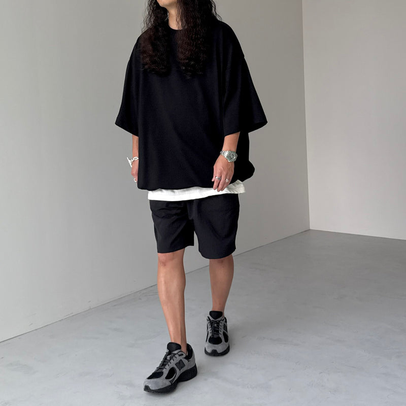 loose silhouette balloon short sleeve / black（ルーズシルエット