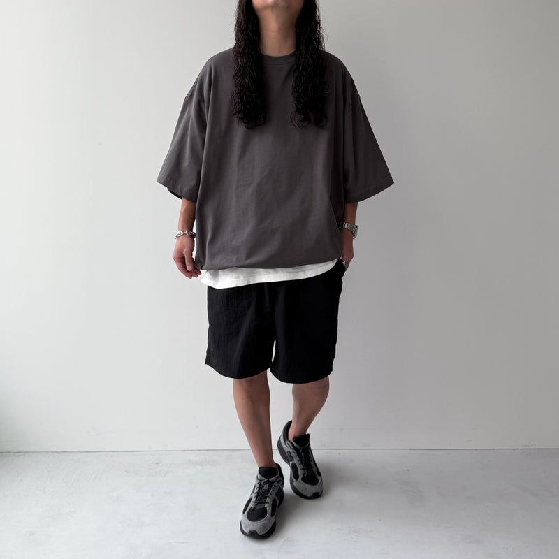 loose silhouette balloon short sleeve / charcoal（ルーズシルエット 