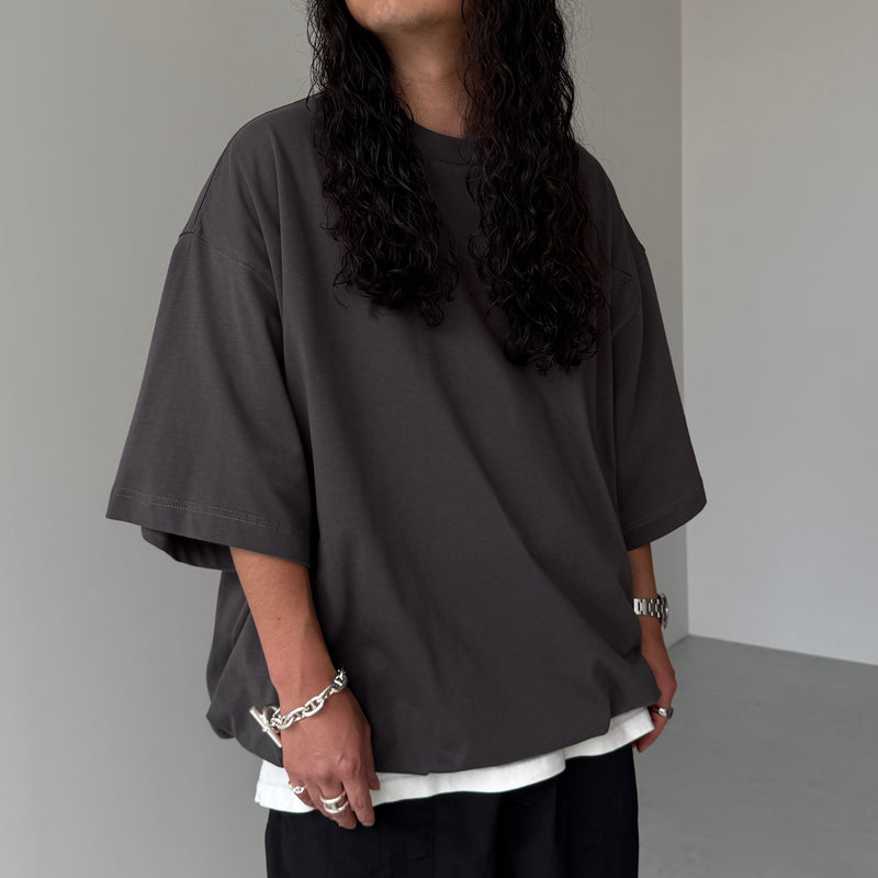 loose silhouette balloon short sleeve / charcoal（ルーズシルエット 