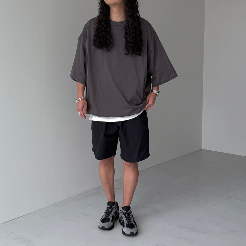 loose silhouette balloon short sleeve / charcoal（ルーズシルエット