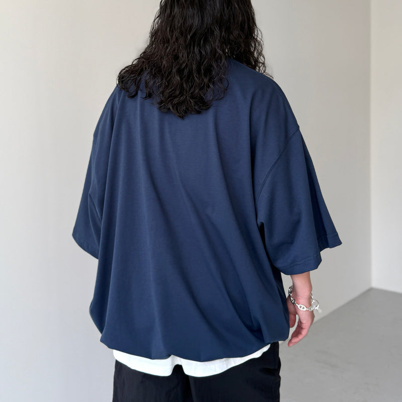 loose silhouette balloon short sleeve / navy（ルーズシルエット