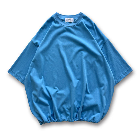 loose silhouette balloon short sleeve / ocean blue