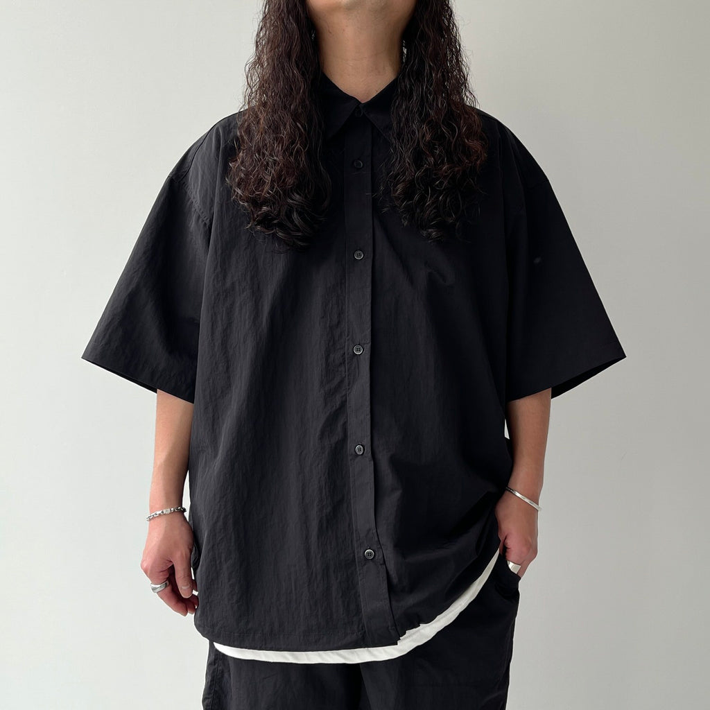 premium nylon half sleeve shirt / black（プレミアム ナイロン