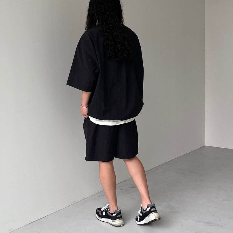 premium nylon half sleeve shirt / black（プレミアム ナイロン