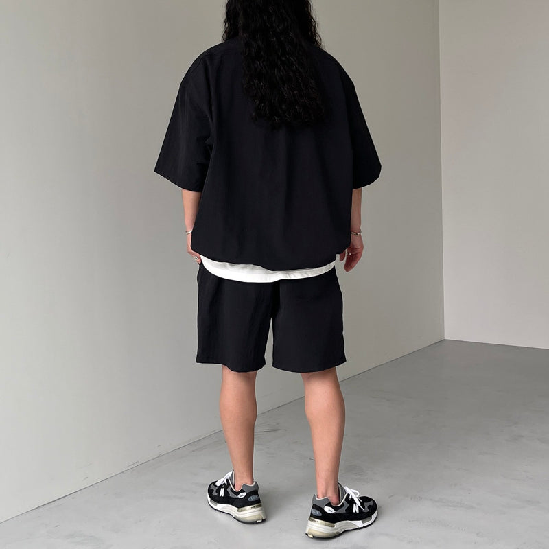 新品 natto nylon half sleeve shirt ナット シャツ premium nylon half sleeve shirt / navy（プレミアム ナイロン