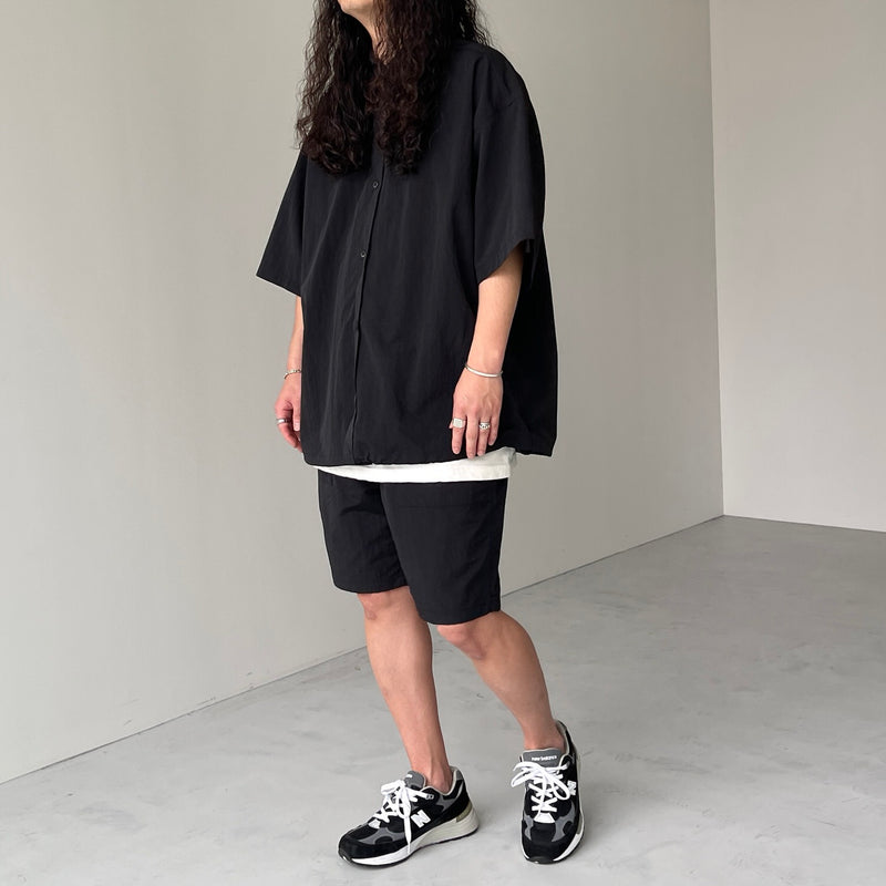 premium nylon half sleeve shirt / black（プレミアム ナイロン
