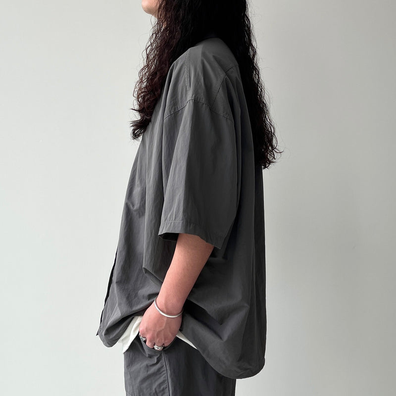premium nylon half sleeve shirt / charcoal（プレミアム