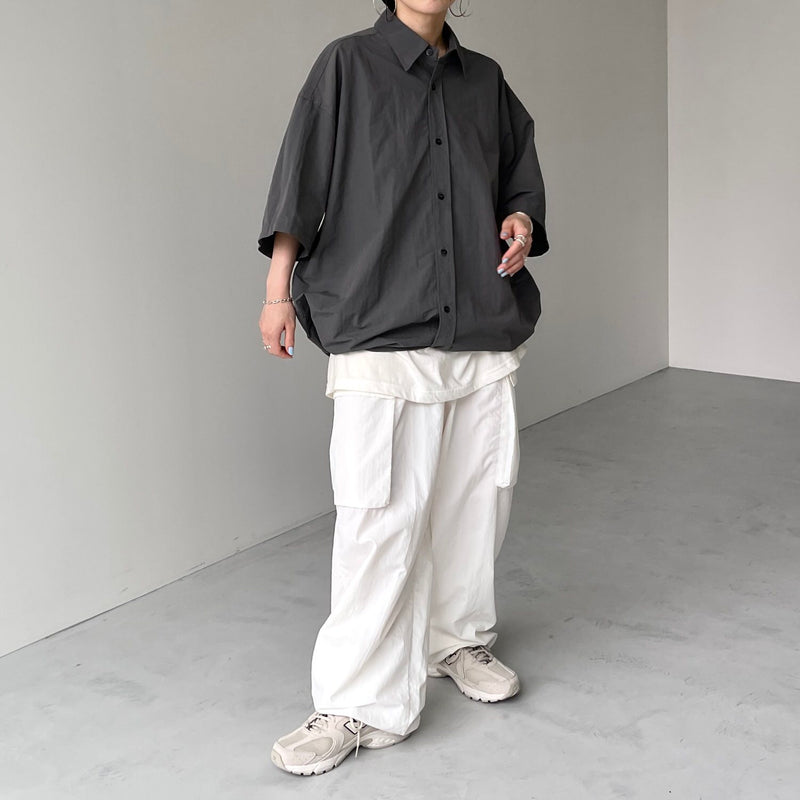 新品 natto nylon half sleeve shirt ナット シャツ premium nylon half sleeve shirt / black（プレミアム ナイロン