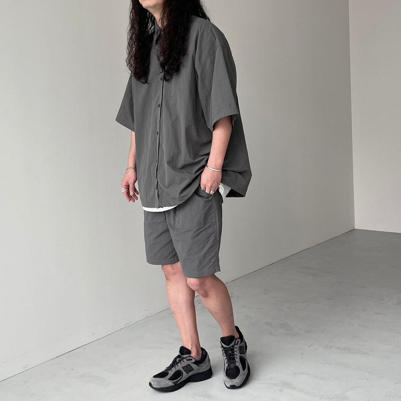 新品 natto nylon half sleeve shirt ナット シャツ premium nylon half sleeve shirt / navy（プレミアム ナイロン