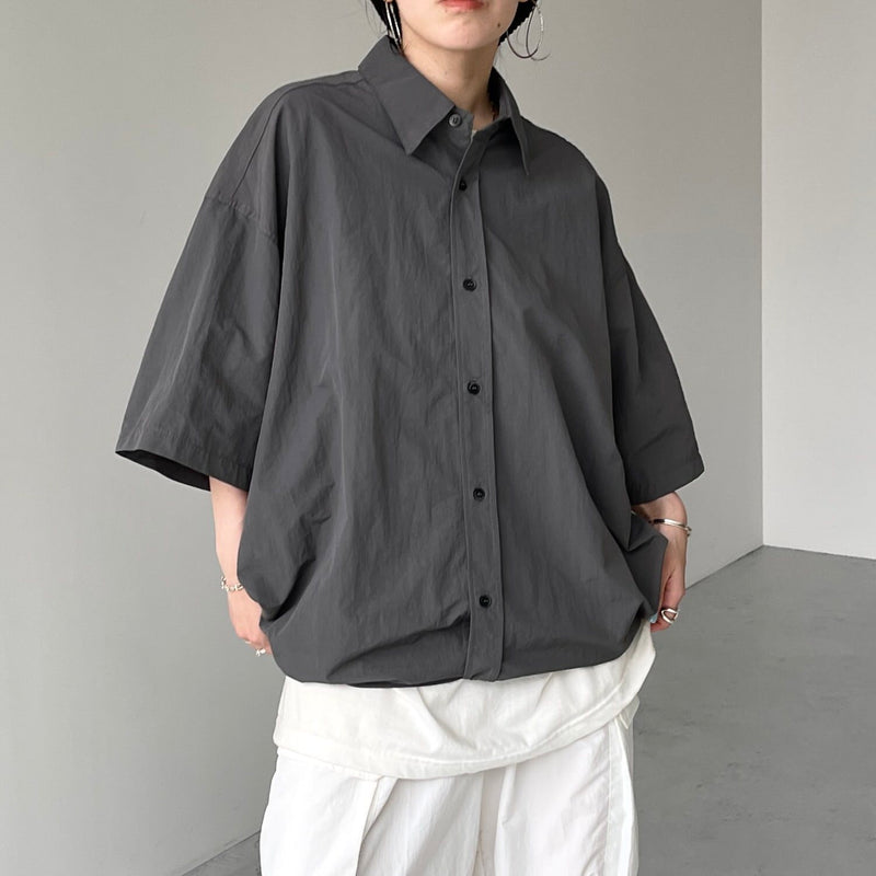 新品 natto nylon half sleeve shirt ナット シャツ premium nylon half sleeve shirt / black（プレミアム ナイロン