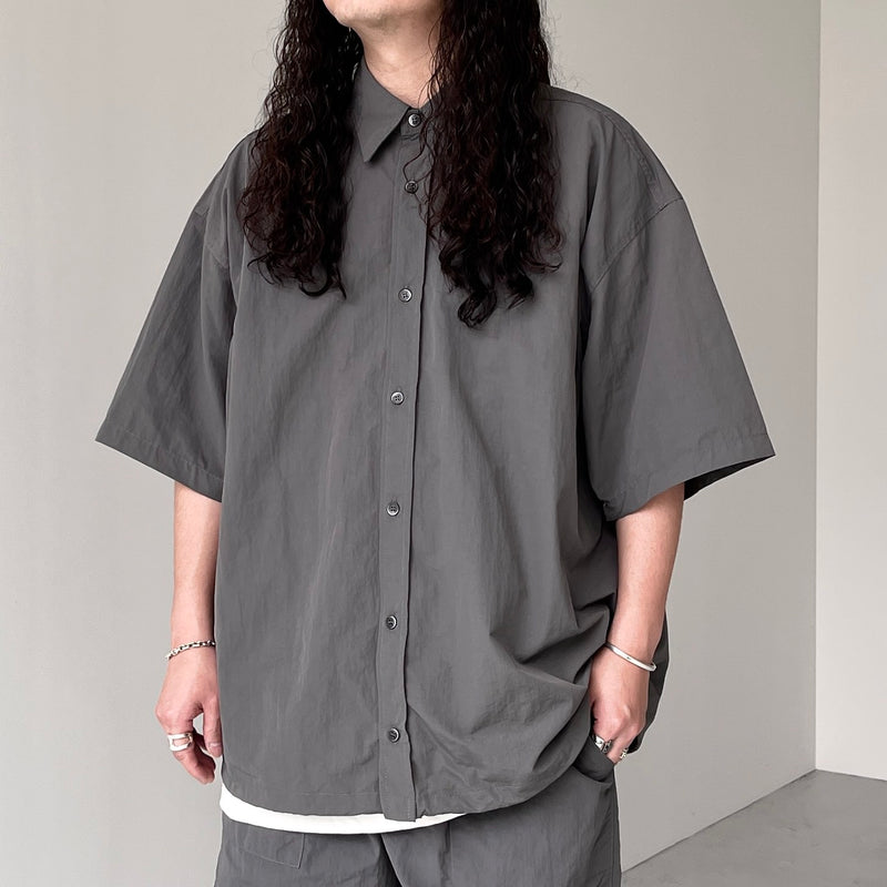 新品 natto nylon half sleeve shirt ナット シャツ premium nylon half sleeve shirt / charcoal（プレミアム