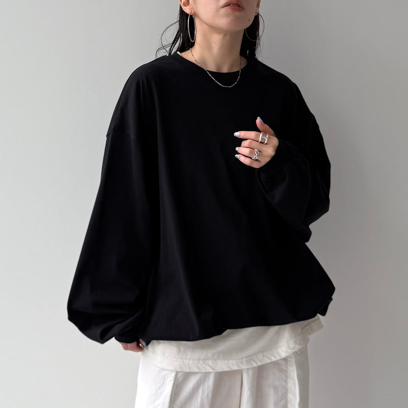 loose silhouette balloon long sleeve / black（ルーズシルエット