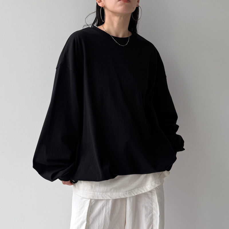 loose silhouette balloon long sleeve / black（ルーズシルエット