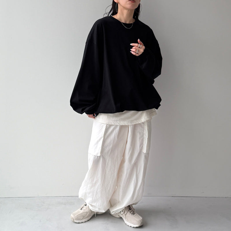 loose silhouette balloon long sleeve / black（ルーズシルエット