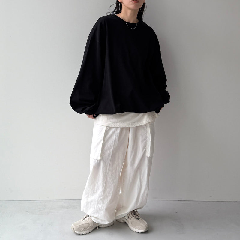 loose silhouette balloon long sleeve / black（ルーズシルエット